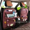 Venda por atacado de couro assento do carro para trás pendurar saco de armazenamento de carro decoração do carro mesa de jantar dobrável saco de armazenamento do assento