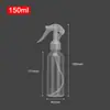 Frasco Spray Transparente 150/500ml PET Tipo Gatilho Pistola de Mouse Borrifador Pequeno Frasco Spray Névoa Fina de Álcool Frasco Vazio Cosmético