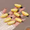 Pinza para el Cabello de Plátano Simulada, Juguete Divertido con Temática de Comida, Pasador Creativo para Estudiantes, Estilo Femenino, Accesorio para el Cabello Divertido de Moda con Temática de Frutas