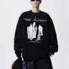 Moletom com gola careca e estampa de personagem retrô americana, unissex, marca da moda de outono, peça de moletom solta e versátil para casais