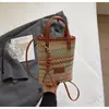 Bolso artístico tejido de paja moda de verano bolso cruzado bolso de un solo hombro bolso de mano bolso tejido para teléfono bolso de playa