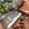 Método Antigo Forjado à Mão Faca de Dupla Utilização para Picar e Fatiar Faca de Cozinha para Uso Doméstico Faca para Picar Ossos Faca Afiada para Picar Ossos Faca para Eviscerar Peixes Ferramentas de Faca