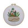 Kit de bolsa de bordado inglés para hacer uno mismo: bolsa de bordado hecha a mano con cactus carnosos
