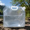 Saco Espesso para Armazenamento de Água de Grande Capacidade para Uso Externo com Torneira Transparente Saco para Beber Água Compressível Embalagem Portátil Selada Autoportante