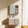 Set de Muebles de Baño con Pintura de Aviación Apta para la Piel, Gabinete de Baño con Lavabo a Prueba de Humedad e Impermeable con Lavabo Cerámico Integrado