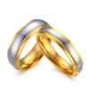 Tungsteno Oro nuevo artículo acero de tungsteno oro anillo de pareja estilo europeo y americano anillo de compromiso anillo de pareja de moda TCR-034