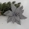 Vendas diretas do fabricante: flores de Natal transfronteiriças, flores artificiais, flores de veludo, enfeites de árvore de Natal, acessórios para guirlanda de videira, decorações
