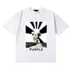25Ss Marca Morada de Calle Marca Americana de Moda Camiseta Casual Retro Holgada de Manga Corta Estilo Igual para Pareja