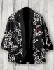 Novo kimono cape de algodão puro transfronteiriço com fivela, estampa digital 3D, camisa de manga três quartos, cardigã folgado