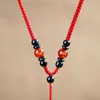 Cordón Tejido Hecho a Mano de Oro y Jade para Colgante de Mujer, Cordón para Collar con Colgante de Ágata de los Doce Signos del Zodiaco para Hombre