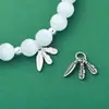 Colgante de Pluma de Plata de Ley S925 Colgante Pequeño Pulsera DIY Pulsera Cuerda Trenzada Accesorios de Plata Material