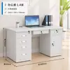 Escritorio de Oficina de Acero para Computadora con Tapa de Hierro, Cajón Único con Cerradura, Escritorio de Escritura para Doctores, Finanzas, Banco de Trabajo de Acero Inoxidable