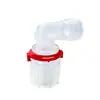 Gama completa de especificaciones: Codo de 90 grados de plástico PFA resistente a altas temperaturas, tipo cuenta de expansión, rosca externa de diámetro igual, tuerca simple
