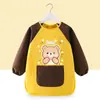 Bata de Pintura Infantil, Delantal de Pintura Artística, Babero para Comer de Bebé, Guardería Cinta Mágica Impermeable Ropa para Usar al Revés