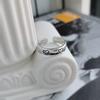 S925 Sterling Prata Venda por atacado anel feminino simples amor em forma de largo rosto aberto anel da moda japonês estilo coreano estilo frio