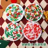 Decoração de Bolo de Natal Contas de Açúcar Atacado Basto de Natal Comestível Contas de Floco de Neve Azul e Branco Ingredientes para Assar Sobremesas
