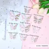 Derechos de autor Pastel de Cumpleaños Plug-in Perla Bronceado Mariposa Decoración Decoración de Horneado de Cumpleaños Diseño de Escena Decoración de Tarjeta