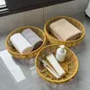 Prato de exibição de lanches e sobremesas trançado Cesta de frutas para o chá Cesta trançada para caçarola Cesta de pão para sala de estar da casa Prato de frutas secas
