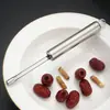 Dispositivo para quitar el hueso de frutas de acero inoxidable para cocina casera, herramienta para quitar el hueso de dátiles rojos y manzanas, separación de pulpa y semillas