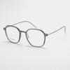 1018 Armazón de Gafas Moda Poligonal Ultraligero Acero Plástico Tungsteno Carbono para Miopía para Mujer Armazón con Patas de Titanio Verde Transparente para Hombre con Graduación