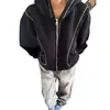 Sudadera con Capucha Estilo Retro Americano Costura Visible Silueta Tejido de Aire Chaqueta Sudadera Hombres Diseño Holgado Chaqueta Casual con Capucha