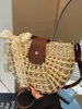 Bolso Nuevo de Paja Tejida de Nicho para Mujer, Bolso de Playa para Vacaciones, Bolso Cruzado de Hombro, Bolso tipo Silla para Debajo del Brazo, Bolso Pequeño Tejido