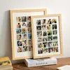 Marco de Fotos DIY de Nueve Cuadrículas de Madera Maciza Tendencia Ins Conmemorativo 48/30 Cuadrículas Regalo para Mejores Amigos y Amigos Soporte para Exhibición de Fotos