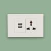 Contacto de interruptor eléctrico internacional Estándar americano Estándar británico panel oculto doméstico tipo 86 de cinco orificios interruptor de pared inteligente de doble control