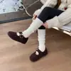 Zapatos Franceses Mary Jane con Estampado de Leopardo y Suela Suave, Piel Suave, Zapatos Cuadrados de Ante Retro Primavera y Invierno 2025, Combinan con Faldas, Zapatos de una Sola Pieza Forrados de Felpa, Modernos