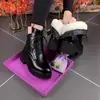Botas Martin de Cuero Suave con Suela Gruesa de Felpa para Mujer 2026 Invierno Nuevas Cálidas Impermeables con Tacón Grueso Antideslizantes de Felpa y Algodón para Mamás