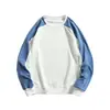 Moletom Redondo Color Block para Casais Transfronteiriços Masculino, Novo Moletom Redondo Color Block Slim Fit Estilo Coreano para Outono e Inverno