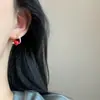 Pendientes Vintage de Corazón Color Café para Mujer, Pendientes Sencillos Elegantes de Gota de Aceite para Suéter de Otoño Invierno, Versátiles de Alta Gama con Personalidad