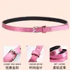 Cinturón de piel suave para mujer, decoración de moda, combina con todo, estudiante, negro, hebilla de pin, infantil, estilo coreano, pequeña fragancia, simple, fino, venta al por mayor