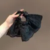 Versión coreana de falda de encaje negro anillo para el pelo de intestino grueso cuerda para la cabeza de mujer sentido de alta gama flor para la cabeza cuerda para coleta de pelo lote