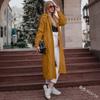 Exportación Transfronteriza Nuevo Wish Otoño e Invierno Color Puro con Capucha Cárdigan Largo Tejido de Punto Tejido de Punto Trenzado para Mujer