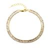 Pulsera popular europea y americana de plata esterlina S925, cuadrada, con circonita y diamantes de imitación, moda transfronteriza, hip hop para chica, joyería de diamantes en fila