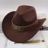 Chapéu Top Étnico Chapéu de Cowboy Ocidental Xizang Xizang Chapéu de Performance Chapéu de Lã Chapéu de Lã Retrô Centro-Europeu e Americano