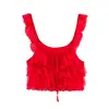ZA Frontera Europa Comercio Exterior Ropa de Mujer AliExpress Venta Caliente Moda Encaje Decoración en Capas Camisola