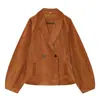 Z Estilo Europeo y Americano 2026 Nueva Moda Elegante Temperamento Chaqueta Abrigo de Doble Botonadura Suelta con Cinturón para Mujer para Ir al Trabajo 4968228