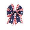 Laço Grande Personalizado para o Dia da Independência Americana Decoração de Casa DIY Padrão de Estrela Fita de Borda de Ferro Cinto Cocker com Flor Grande