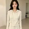 Cárdigan con capucha y cremallera para mujer 2026 Otoño/Invierno Nuevo Holgado Adelgazante Versátil Suave Manga Larga Tejido de Punto Cárdigan