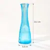 Vaso de Vidro Colorido com Listras Verticais Estilo Europeu de Luxo Leve Ins para Sala de Estar Vaso para Flores Frescas Decoração de Arranjo de Flores Ornamento