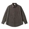 Ropa para Hombre Beijie 2026 Otoño Nueva Camisa Sencilla de Cuadros de Manga Larga para Hombre Camisa Casual Holgada Chaqueta de Pareja
