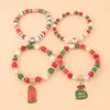 Pulsera de Navidad Pulsera de Cuentas Transfronteriza Muñeco de Nieve Árbol de Navidad Anciano Astas Colgante de Regalo Pulsera Venta al por Mayor