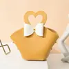 Caja Creativa de Dulces para Boda en Forma de Corazón, Bolsa de Dulces de Cuero en Forma de Corazón para Llevar en la Mano, Recuerdos de Boda, Regalos de Agradecimiento, Empaque para Dulces