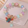 Pulsera de Niños de Dibujos Animados Femenina Princesa Cuentas de Vidrio Linda Niña Pulsera de Bebé Joyería para Estudiantes Pulsera Joyería