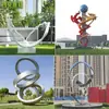 Escultura de Aço Inoxidável Fabricante Personalizado Escultura Metálica Oca Abstrata Grande Icônica para Jardim Externo Escultura de Chão