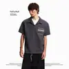 Camiseta de Manga Corta para Hombre, Nuevo Estilo Americano de Verano, Resistente, Corte Holgado, Marca de Moda, Camisa Polo con Bolsillos