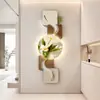 Pinturas decorativas de entrada e sala de estar transfronteiriças, luzes LED, parede de fundo de sofá vertical, novo estilo chinês, de alta qualidade, arte de parede criativa