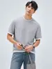 Camiseta de Hombre Modal con Amoníaco Líquido Estilo Old Money Italiano, Bloque de Color Falso Dos Piezas Retro Casual Holgada de Manga Corta